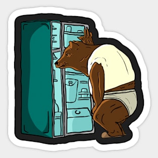 Refrigerator Bear Sticker